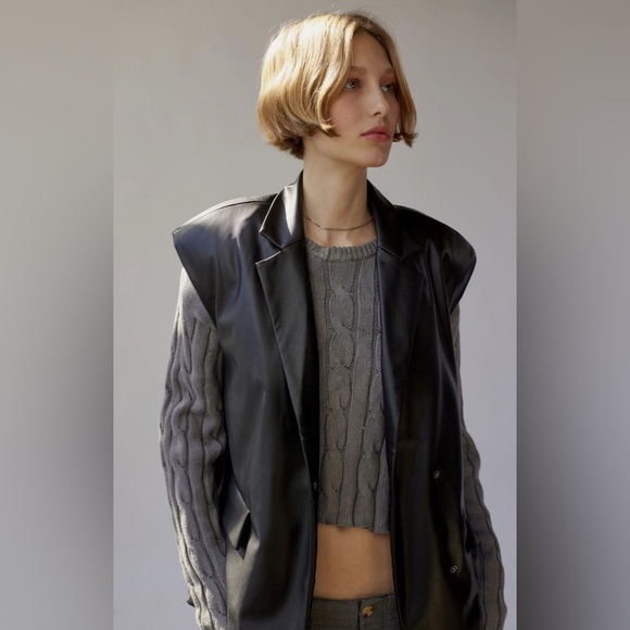 Free People Native Youth Vegan Leather Vest. NWT. Black - Picture 1 of 6